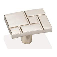1-3/8" x 1-1/16" Breighton Zinc Die Cast Cabinet Knob. Packaged with one 8/32" x 1-1/8" screw. Finish: Satin Nickel.