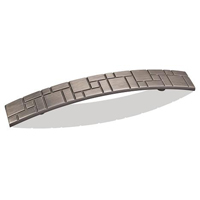 9-1/8" Overall Length Breighton Zinc Die Cast Cabinet Pull (drawer handle). Holes are 160mm center-to-center. Packaged with two 8/32" x 1" screws. Finish: Bright Nickel Brushed with a Dull Lacquer.