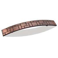 7-5/8" Overall Length Breighton Zinc Die Cast Cabinet Pull (drawer handle). Holes are 128mm center-to-center. Packaged with two 8/32" x 1" screws. Finish: Dark Brushed Antique Copper.