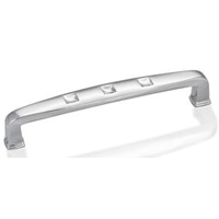 4-1/4" Overall Length Zinc Die Cast Modern Cabinet Pull. Holes are 96mm center-to-center. Packed with two 8/32" X 1" screws. Finish: Polished Chrome