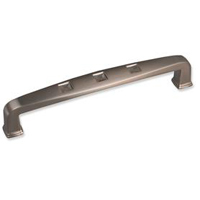 4-1/4" Overall Length Zinc Die Cast Modern Cabinet Pull. Holes are 96mm center-to-center. Packed with two 8/32" X 1" screws. Finish: Satin Nickel