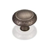 1-5/16" Art Deco Knob. Packaged with one 8/32" x 1" screw. Finish: Bright Nickel Brushed with a Dull Lacquer.