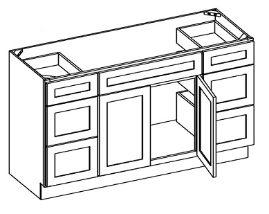White Shaker Cabinets - VDDB60-SW